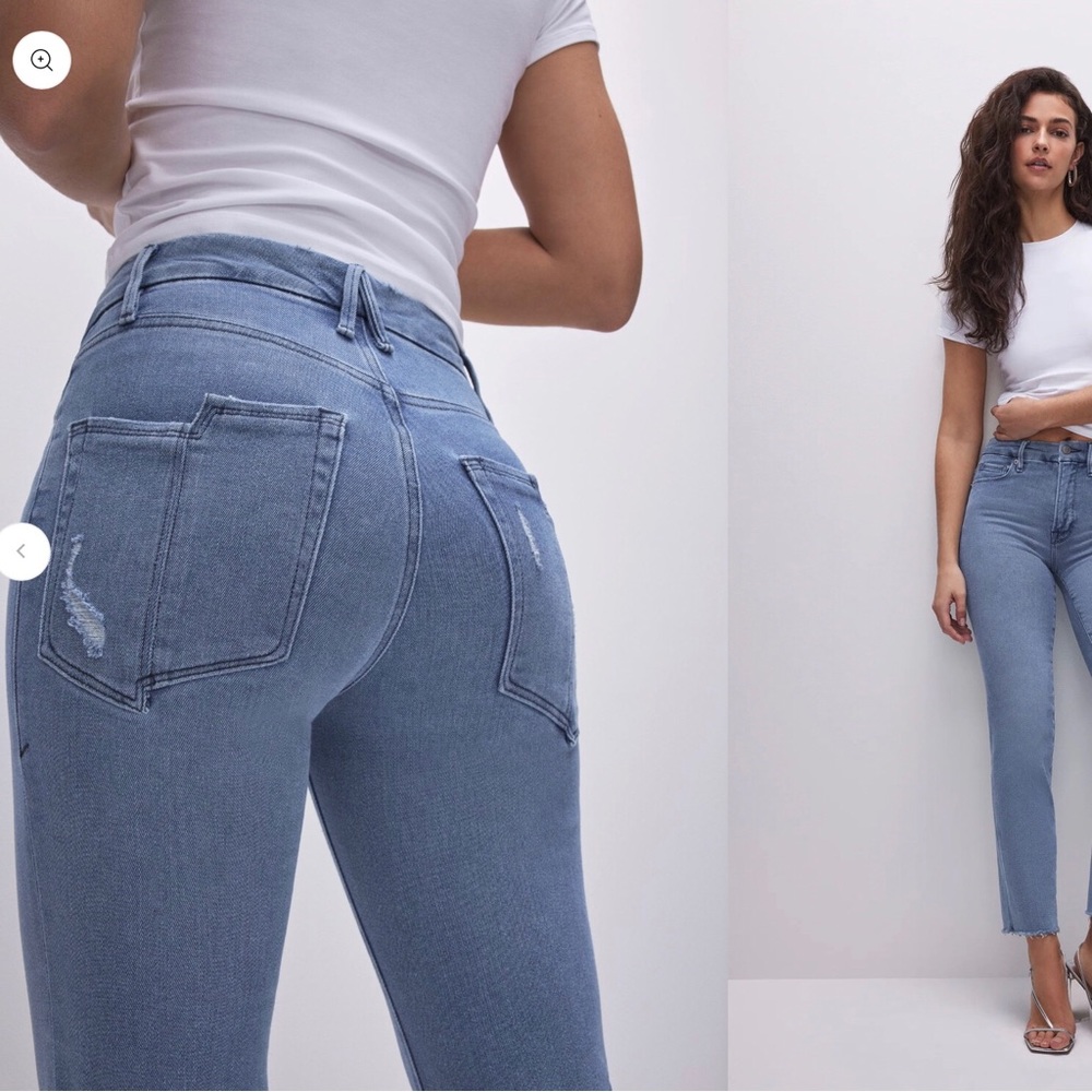 Good American Good Legs Straight Jeans Blue 449 Sz 4/27